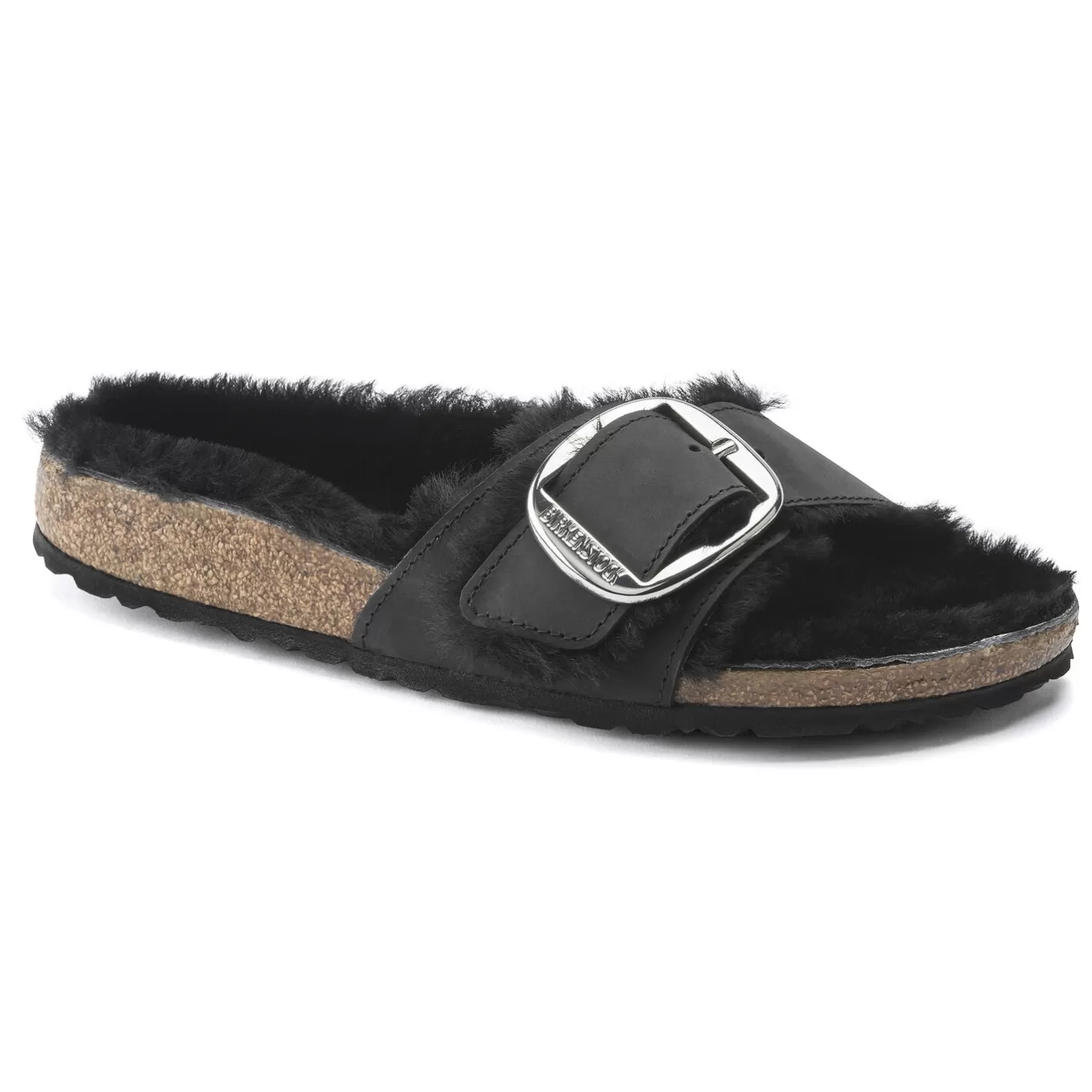 Birkenstock Madrid Big Buckle Lamsvel-Dames Een Riem